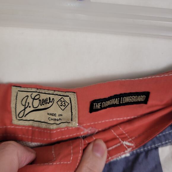 J.Crew The Original Longboard cargo swim shorts Size 33 retro surfer vacation - Picture 3 of 7